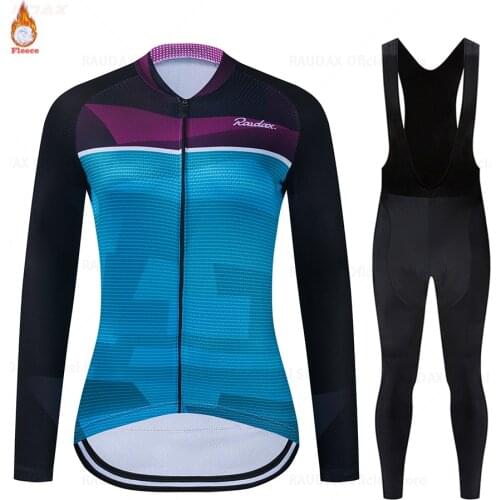 Ladys Cycling Jersey Pro Team Women Road Bike Winter Cycling Clothing MTB Cycling Bib Pants Ropa 2021 Ciclismo Thermal Fleece