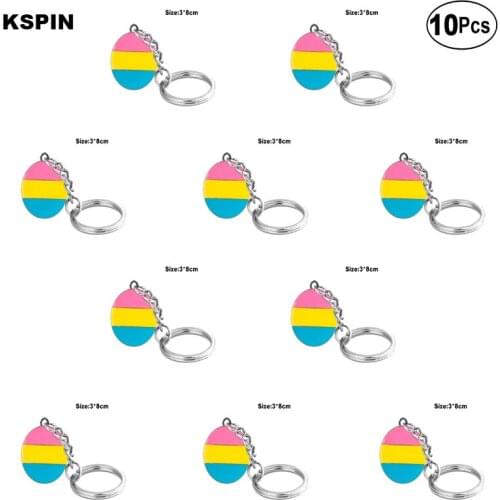 Pansexual Pride Key Ring Lapel Pin Flag badge Brooch Pins Badges 10Pcs a Lot