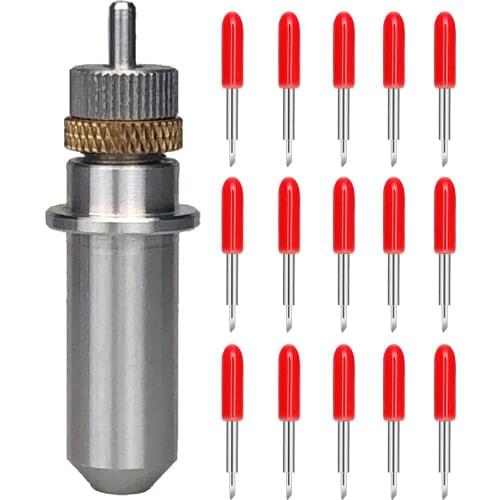 45 Degree 15pcs Plotter Blades Vinyl Cutter for Gcc Jaguar +1pc Blade Holder Milling Engraving Machine Cutting Tool