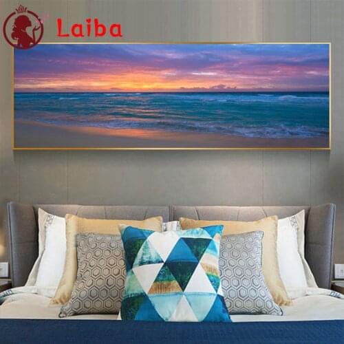 5D diamond painting Natural scenery beach scenery craft square drill full diamond embroidery mosaic cyrstal beads decoration