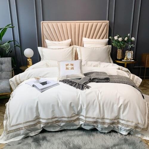 600TC egyptian cotton Bedding sets Queen King size Embroidery Bed Duvet cover green Bed sheets linen set 4/7pcs bed set