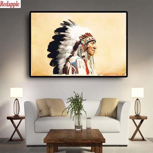 5D DIY Diamond Painting Hot selling home art, Indians Full Square Round Drill Embroidery Cross Stitch 5D Home Decor mosaic