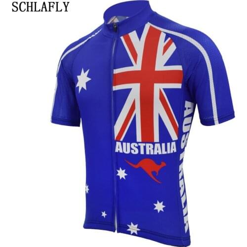 Australia blue cycling jerseys summer short sleeve retro bike wear jersey road jersey cycling clothing schlafly cycling top