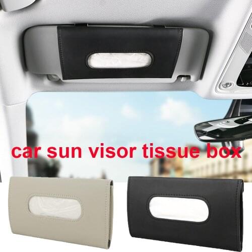 PU Leather Car Tissue Box Car Sun Visor Tissue Boxes Car Carton Tissue Holder for BMW Honda Audi Benz Buick VW Skoda Mazda Ford