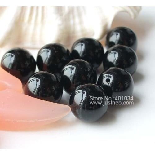 Agate Loose Beads Black/red Round 10mm Half-drilled for Pendant jewelry Making, Semi Precious Gemstones