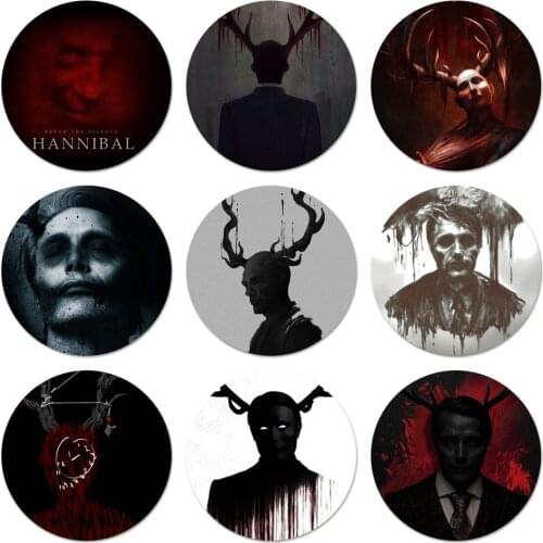 Hannibal eat the rude Icons Pins Badge Decoration Brooches Metal Badges For Clothes Backpack Decoration 58mm