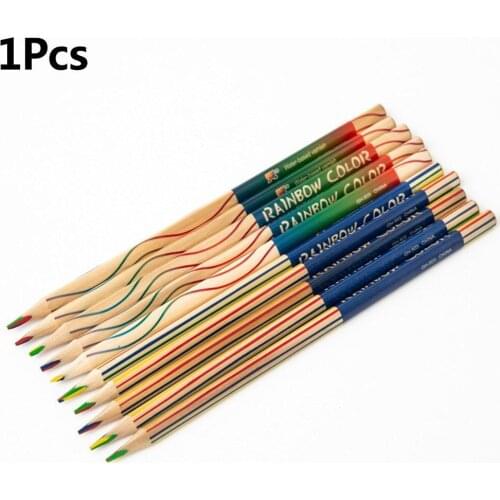 4 in 1 Colored Pencil Rainbow Color Pencil Pen Pocket Buckle Pencil Stationery Keychain Pen Writing Cute Multicolor Pencil