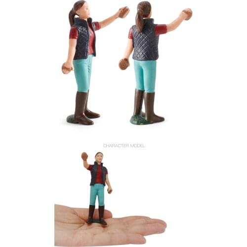 3 Pieces Decoration Model Toys Farmer Worker Action Figures Miniature