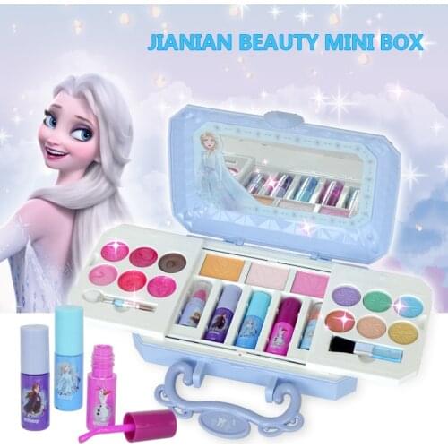 Disney girls frozen princess elsa Cosmetics Make up set polish Beauty makeup box With original box kids Christmas present