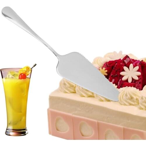 Pie Pizza Server Shovel Pastry Spatulas Stainless Steel Cake Server Blade Cutter Serrated Edge Butter Cake Cream Smoother