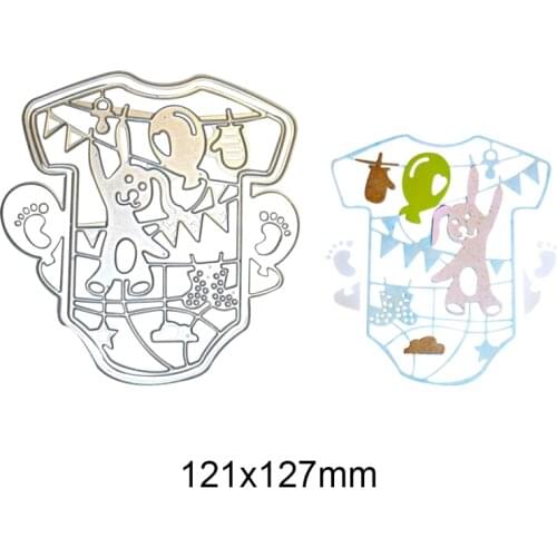 Cute Baby Clothes Bear Metal Cutting Dies Embossing Template Stencils for DIY Crafts Scrapbook Album Frame Photo Cards