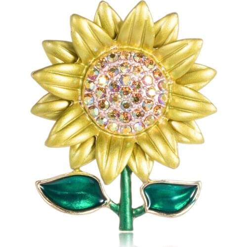 Han edition fashion sunflower brooch new cute alloy manufacturer wholesale sunflower corsage spot