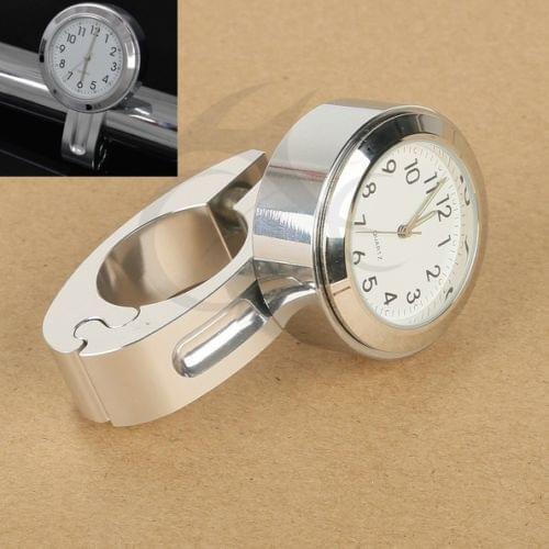 7/8"-1" Motorcycle Handlebar Bar Mount Clock For Harley Cruiser Chopper Chrome