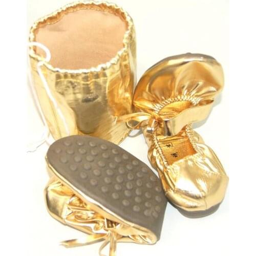 USHINE Gold tendon bottom soft Yoga training Ballet Dance shoes Belly dance shoes woman