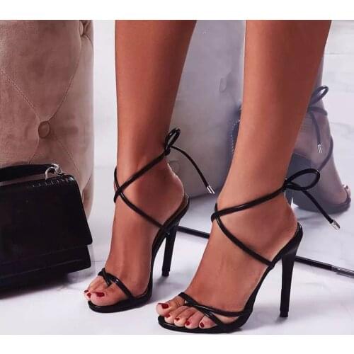 2021 spring new STRAP HIGH HEEL SANDAL womens large size womens shoes thin heel high heel womens shoes