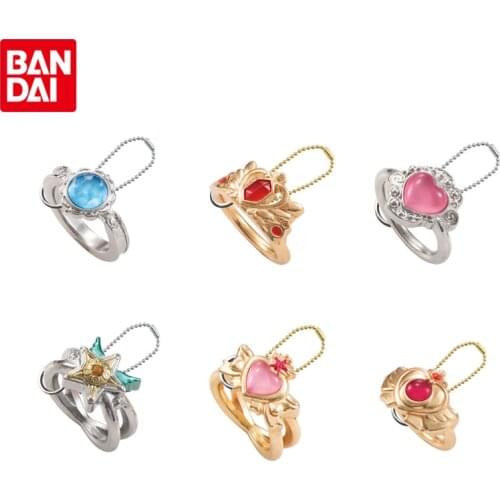 Bandai Genuine Gashapon Sailor Moon Magic Charm Ring Anime Action Model Pendant Toys Gifts for Girls