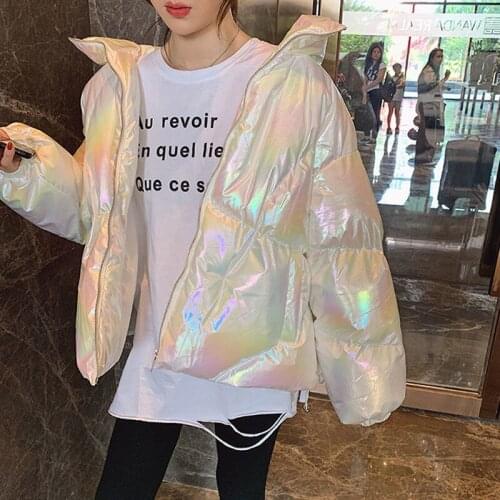 Coat Cotton Jacket Womens Short 2020 New Shiny Padded Jacket Korean Style Loose Coat Women Winter Bread Jacket