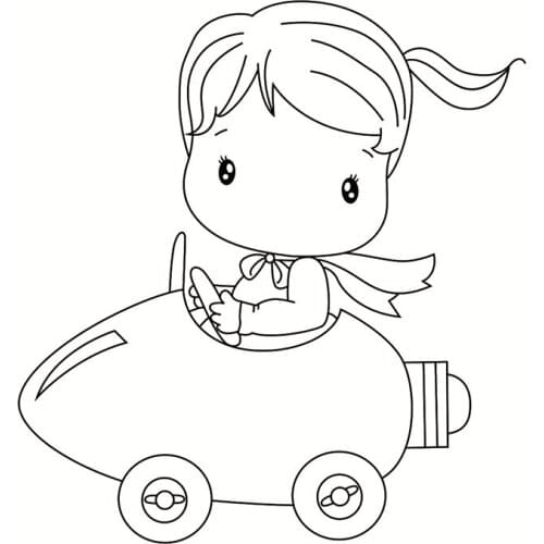 Girl Transparent Clear Silicone Stamps for DIY Scrapbooking/Card Making/Kids Fun Decoration Supplies