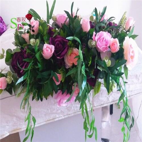 SPR 2M/lot wedding small road lead flower wall stage backdrop decorative wholesale artificial flower
