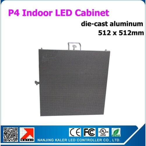 TEEHO High quality LED 2121SMD indoor full color led matrix cabinet 1/16 scan p4 led display die-cast aluminum cabinet 512x512mm