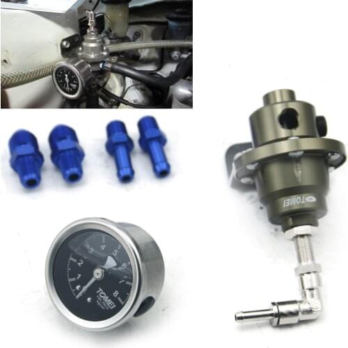 Universal TOMEI Style Adjustable Fuel Pressure Regulator Jdm Turbo With Original Gauge AN6 1/8 NPT Fitting Car Accessories