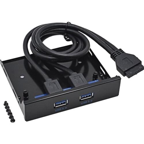 XX Performance 20 Pin 2 Ports USB 3.0 Hub USB3.0 Front Panel Bracket Adapter Cable for PC Desktop 3.5 Inch Floppy Bay