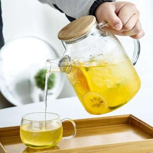 Japanese Tea Pot Heat Resistant Glass Pot Boiled Water Pot Household Simple Handmade Set Fruit Teapot Tetera Stove Kettle EI50TP