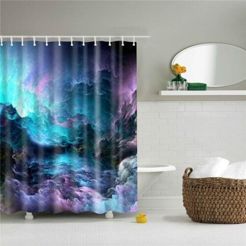 Universe Galaxy Shower Curtain Hanging Curtain Psychedelic Waterproof Polyester Curtain For Bathroom Boho Home Decor With Hooks