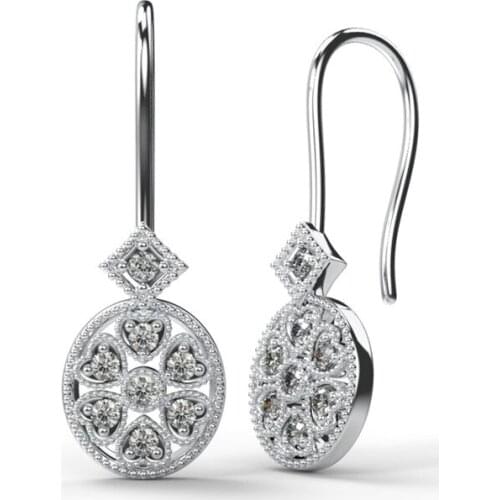 True Love Drop Earrings for Women High Quality Dangler Heart Earrings Round AAA Zircon Jewelry
