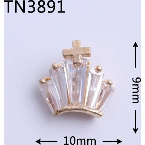 10pcs/lot 3D TN3891 Crown alloy Zircon Nail Art Crystals Rhinestones decor jewelry supplies nails accessories decorations charms