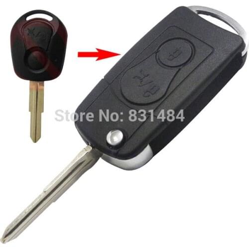 2 Buttons Flip Folding Car Remote Key Case SHELL For Ssangyong Actyon SUV Kyron