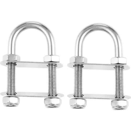 2 Pcs or 1pc Boats Stainless Steel Bow Stern Eye U Bolt Boat Marine U Screw Rigging Shrouds M10*90 For Bolt Rope Or Rigging