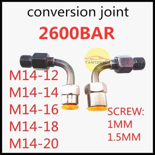 2600bar Common Rail Test Bench Pipe Conversion Connector Part, Common Rail Injector Pump Connect Joint To The Common Rail Tube