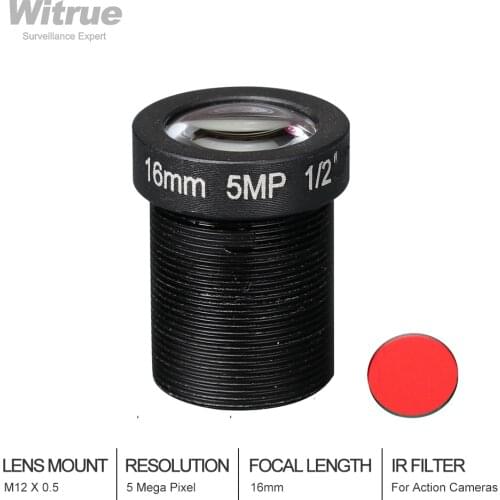 5Megapixel Action Camera Lens 16mm M12 IR Filter 1/2 inch Long Distance View For EKEN SJCAM Xiaomi Yi Gopro Hero Sport Camera