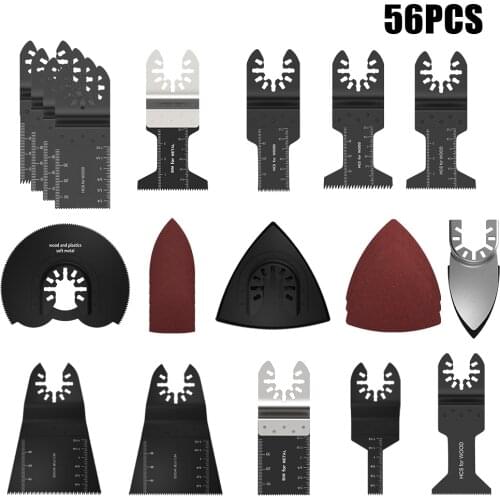 56 Pcs Oscillating Tool Saw Blades for Renovator Power Tools for Fein Multimaster Dremel Electric Tools Accessories Circular