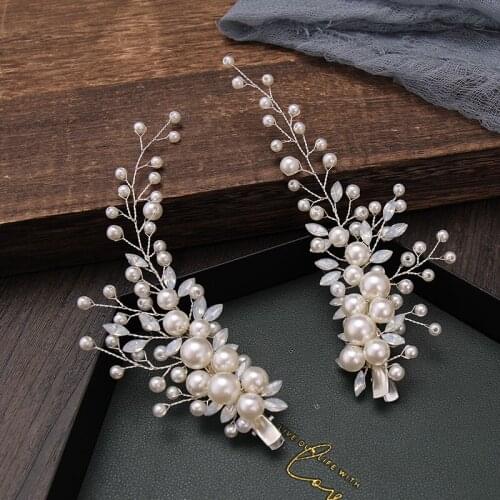 Pearl Rhinestone Hair Clip Hair Accessories For Women Wedding Accessories Clips Headband Bride Hair Jewelry Headwear
