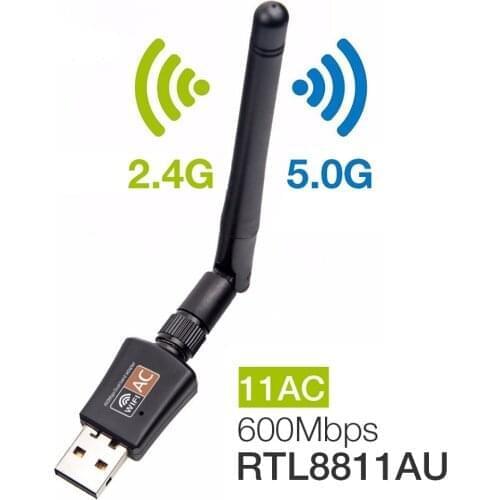 600Mbps USB Wifi Antenna Adapter Dual Band 5G 2.4G Hz RTL8811AU Wireless USB Dongle For Windows Mac Desktop Laptop PC