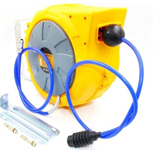 Automatic telescopic double-layer mesh tracheal reel seat hanging wheel for Car beauty center Tracheal coil PP shell wheel seat