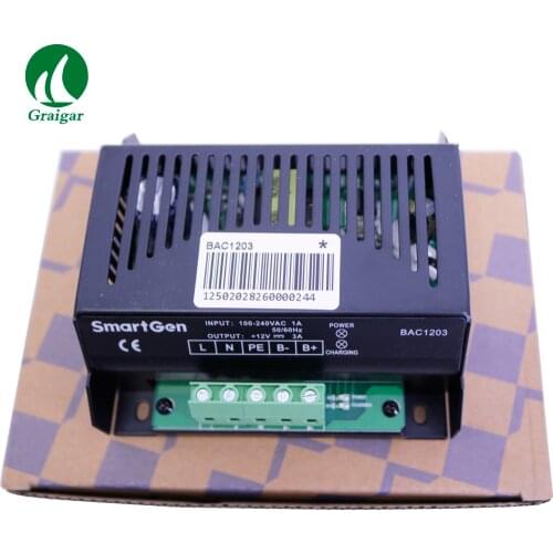 New SmartGen BAC1203 Auto Battery Charger Suitable for 12V Storage Battery and the rated Current is 3A