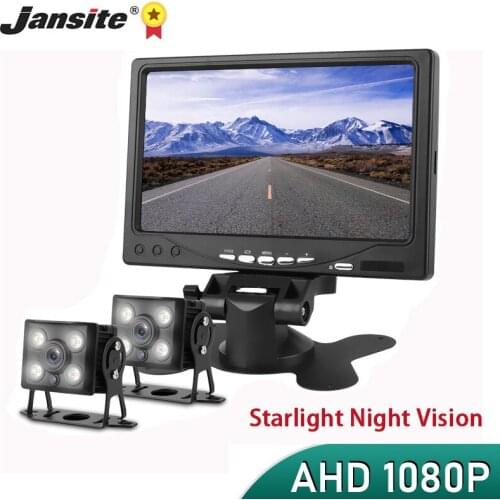 Jansite AHD Camera 1080P AHD Truck Rear View Starlight Night Vision Backup Camera 7 inch Vehicle Reverse Monitor For Bus Car