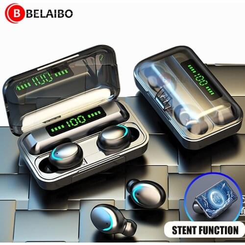 F9TWS Wireless Earphone Bluetooth 5.0 Headphones LED Display Touch Stereo Earbuds Sports Music Headset With 2000mAh Charging Box