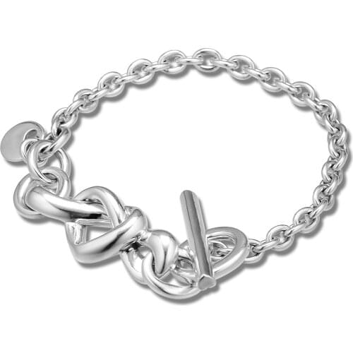 CKK Bracelet Knotted Heart Bracelets for Women Men Pulseira Feminina Masculina Pulseras Mujer Moda Silver 925 Sterling jewelry