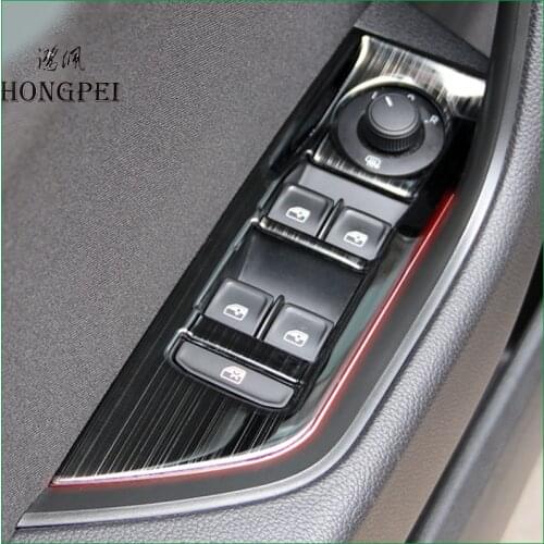 For Skoda superb 2015 2016 2017 Left Hand Drive Interior Door Handle Window Lift Switch Panel Cover Trim Car Styling