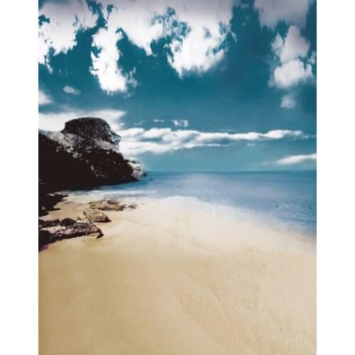 5x7ft Blue Sky Sea Beach Reef Photography Backdrops Photo Props Studio Background