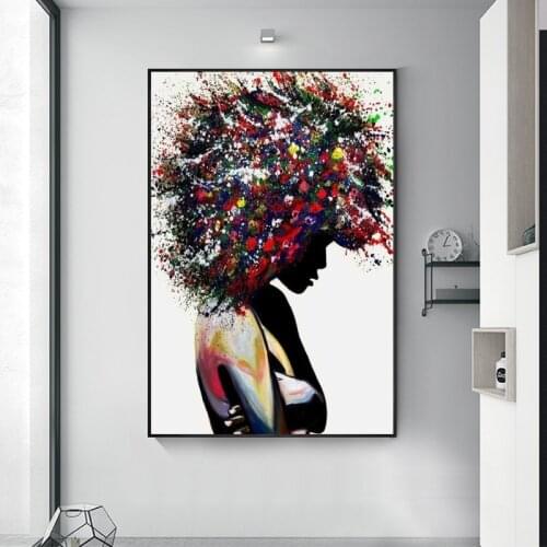 Graffiti Artwork Abstract Woman Canvas Paintings on The Wall Art Posters and Prints African Girl Modern Wall Picture Home Decor