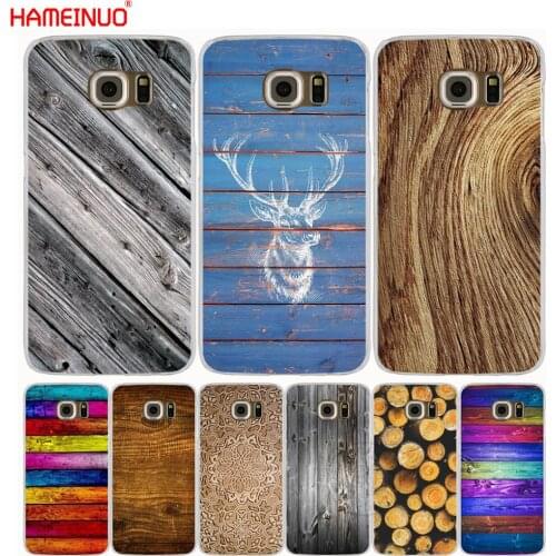 HAMEINUO Wood Pattern cell phone case cover for Samsung Galaxy S7 edge PLUS S8 S6 S5 S4 S3 MINI