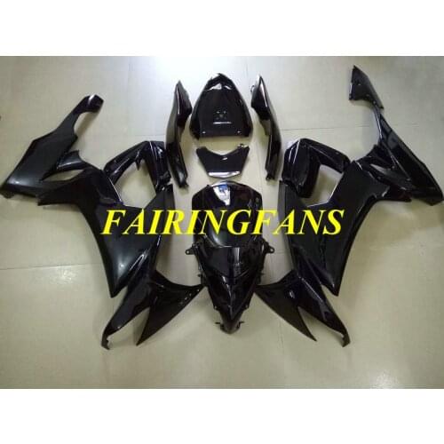 Injection mold Fairing kit for KAWASAKI Ninja ZX10R 08 09 10 ZX 10R 2008 2009 2010 All gloss black Fairings bodywork+gifts KU25