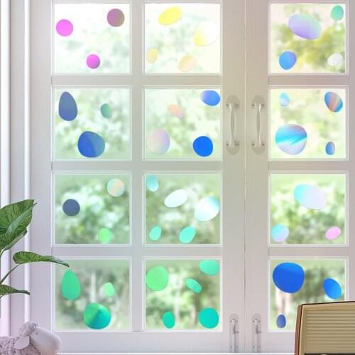 Colorful cobblestone heart shape wall sticker kids room bedroom home decoration Glass window wallpaper DIY combination stickers