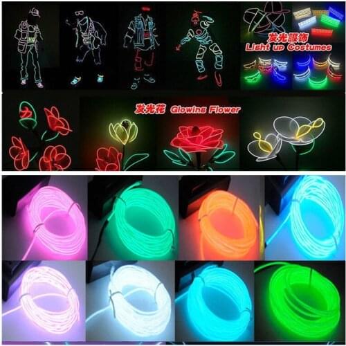 Neon Light Dance Party Decor Light Neon LED Lamp Flexible EL Wire Rope Tube Waterproof LED Strip Lights Christmas Party DIY Lamp