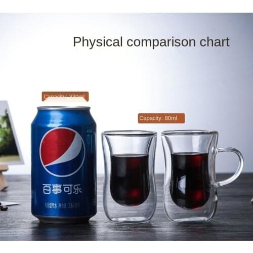 New double wall glass cup coffee cup glass tea transparent cup tea cup set glass coffee set